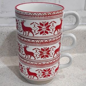 Hearth & Hand 10.5 oz Fair Isle Mugs